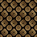 Ethnic gold hand painted seamless pattern. Abstract african golden background. Tribal aztec texture. Royalty Free Stock Photo