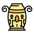 Ethnic greek vase icon color outline vector Royalty Free Stock Photo