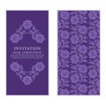 Ethnic greeting card, invitation or wedding with lace and floral