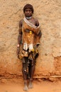 Ethnic Hamer woman in the traditional dress from Ethiopia