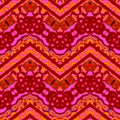 Ethnic hand drawn pattern with zigzag lines