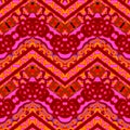 Ethnic hand drawn pattern with zigzag lines