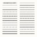 Ethnic hand drawn vector line border set and