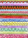 Ethnic handmade abstract native pattern. Colorful image painted markers and pencils