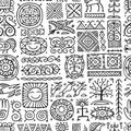Ethnic handmade ornament, Folk Nordic Symbols. Seamless Pattern for your design