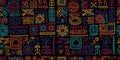 Ethnic handmade ornament, Folk Vintage Symbols. Seamless Pattern for your design