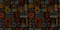 Ethnic handmade ornament, Folk Vintage Symbols. Seamless Pattern for your design