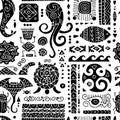 Ethnic handmade ornament. Seamless pattern for your design. Polynesian style Royalty Free Stock Photo