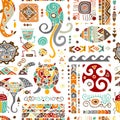 Ethnic handmade ornament for your design. Polynesian style, seamless pattern Royalty Free Stock Photo