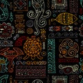 Ethnic handmade ornament for your design. Polynesian style, seamless pattern Royalty Free Stock Photo