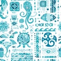 Ethnic handmade ornament for your design. Polynesian style, seamless pattern Royalty Free Stock Photo