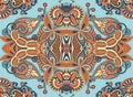 Ethnic horizontal authentic decorative paisley Royalty Free Stock Photo