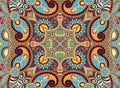 Ethnic horizontal authentic decorative paisley Royalty Free Stock Photo