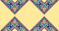 Ethnic ikat classic border. Colorful Digital Geometrical baroque Ornament design