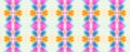 Ethnic Ikat Pattern. Colorful Vintage Geometric Embroidery. Seamless Ethnic Ikat Pattern. Endless Watercolor Batik. Multicolor Royalty Free Stock Photo