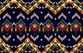 Ethnic ikat seamless pattern. geometric native tribal boho aztec fabric carpet mandalas african american Royalty Free Stock Photo