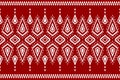 Ethnic ikat seamless pattern traditional. Carpet tribal style. Aztec ornament print. Red background