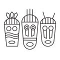 Ethnic masks flat icons