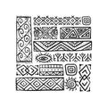 Ethnic mexican decor. Handmade background for your design. Tribal tattos elements