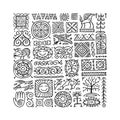 Ethnic mexican decor. Handmade background for your design. Tribal tattos elements