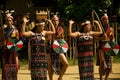 Ethnic minority people dancing during Buffalo festival Royalty Free Stock Photo