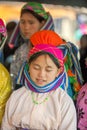 Ethnic minority woman smiling, at old Van market