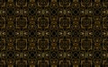 Ethnic national ornament from a gold pattern. Geometric black background in doodling style. Design for wallpaper. Royalty Free Stock Photo