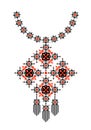 Ethnic necklace embroidery, pixel tribal design