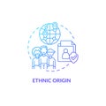 Ethnic origin blue gradient concept icon