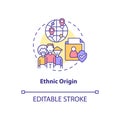 Ethnic origin concept icon