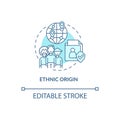 Ethnic origin turquoise concept icon