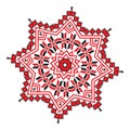 Ethnic ornament mandala geometric patterns in red color