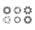 Ethnic ornamental circular frames set Royalty Free Stock Photo