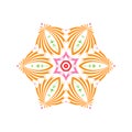 Mandala. Indian colorful ornamentation design isolated on the white background.