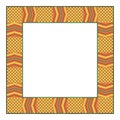 Ethnic ornamental square frame. African textile pattern. Tribal border