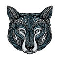 Ethnic ornamented dog or wolf. Vector illustration