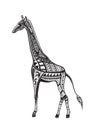 Ethnic ornamented giraffe