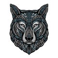 Ethnic ornamented wolf or dog. Vector illustration