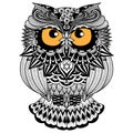 Ethnic owl / african / indian / totem for shirt design,logo and icon