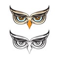 Ethnic Owl Bird Eyes Drawing Wisdom Ornament Illustration Royalty Free Stock Photo