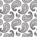 Ethnic paisley seamless pattern in vector. Endless abstract design background.