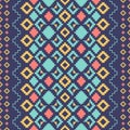 Geometric ethnic oriental ikat or tribal ethnic seamless pattern. Fabric design for tribal embroidery.Vector Fabric Pattern Design