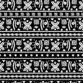 Ethnic pattern drawing background with seamless hand drawn black and white color abstract african style for print and fashion Royalty Free Stock Photo