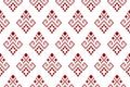 Red traditional ethnic pattern paisley flower Ikat background abstract Aztec