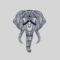 Ethnic patterned head of elephant