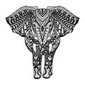 Ethnic patterned head of Elephant