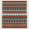 Ethnic patterns on the knitted fabric. Vector stylization