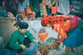 Ethnic people activity in the market, khau vai love market