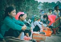 Ethnic people activity in the market, khau vai love market