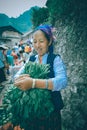 Ethnic people activity in the market, khau vai love market